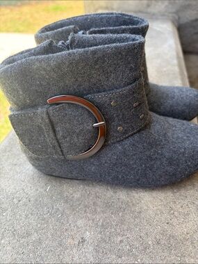 Sonoma Gray Wool-Blend Like Girls' Ankle Boots with Buckle